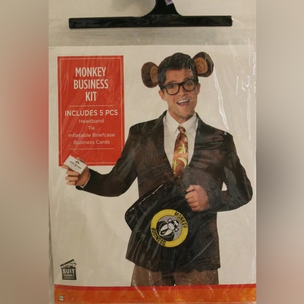NWT Adult Standard 5 pc. Suit Yourself Monkey Kit Business Funny Costume